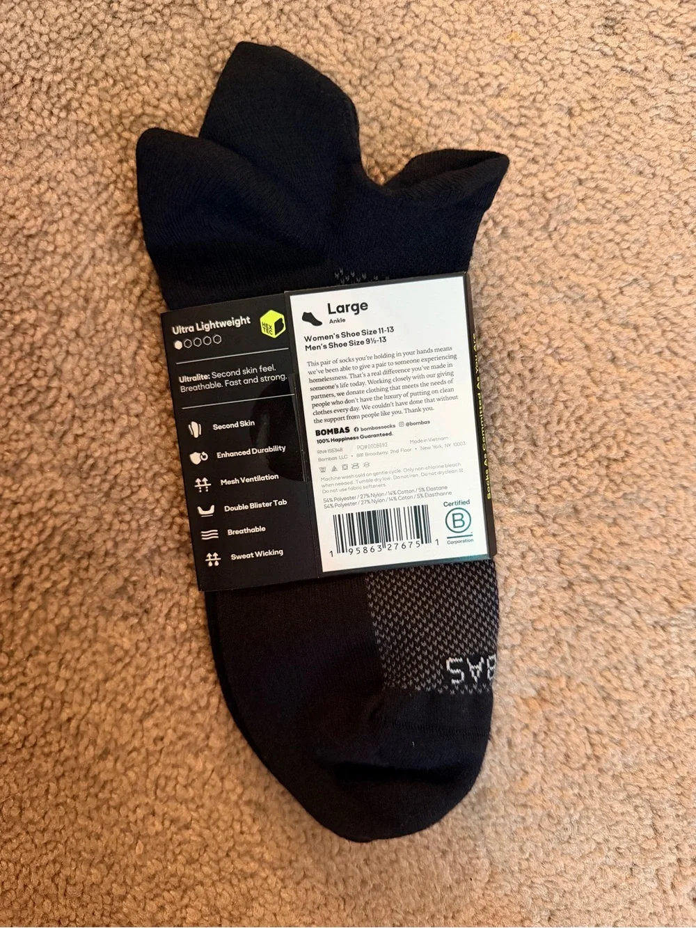 Bombas Sock Bundle Size Mens Large